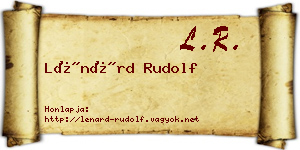 Lénárd Rudolf névjegykártya
