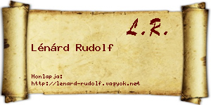 Lénárd Rudolf névjegykártya