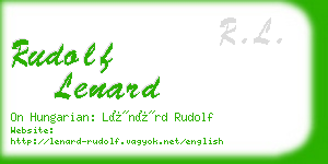 rudolf lenard business card